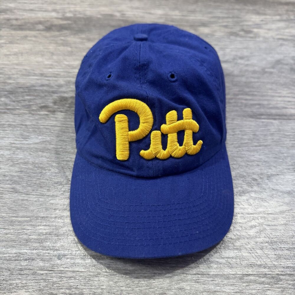 ’47 Brand Pitt Panthers Hat Blue Yellow Script Adjustable Strapback Cap